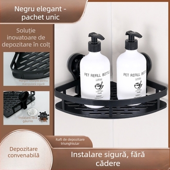 Suport de depozitare triunghiular pentru baie, suport de depozitare pentru baie, suport de depozitare pentru baie, suport de depozitare fără perforații, suport pentru prosoape