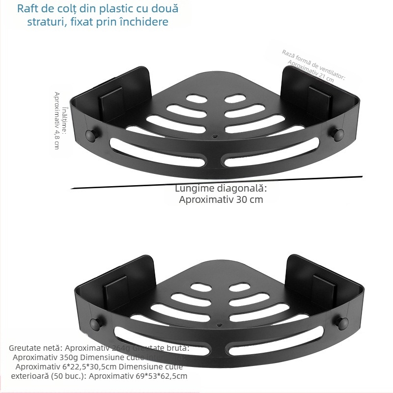 Suport de depozitare triunghiular pentru baie, suport de depozitare pentru baie, suport de depozitare pentru baie, suport de depozitare fără perforații, suport pentru prosoape