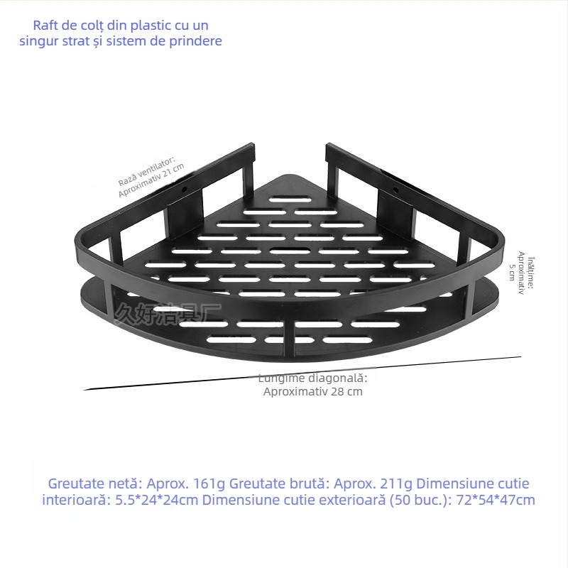 Suport de depozitare triunghiular pentru baie, suport de depozitare pentru baie, suport de depozitare pentru baie, suport de depozitare fără perforații, suport pentru prosoape