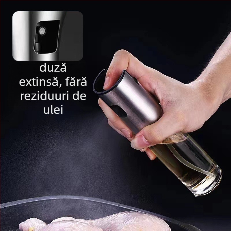 [Export Export] Sticlă pulverizatoare din oțel inoxidabil cu perie, pâlnie, presă, sticlă pulverizatoare pentru grătar, set de patru piese
