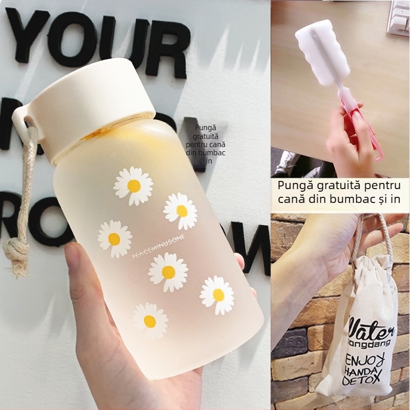 Cana de apă pentru femei, sticlă mată, simplă, proaspătă, drăguță, portabilă, creativă, personalizată la modă, Mori Girl Cup