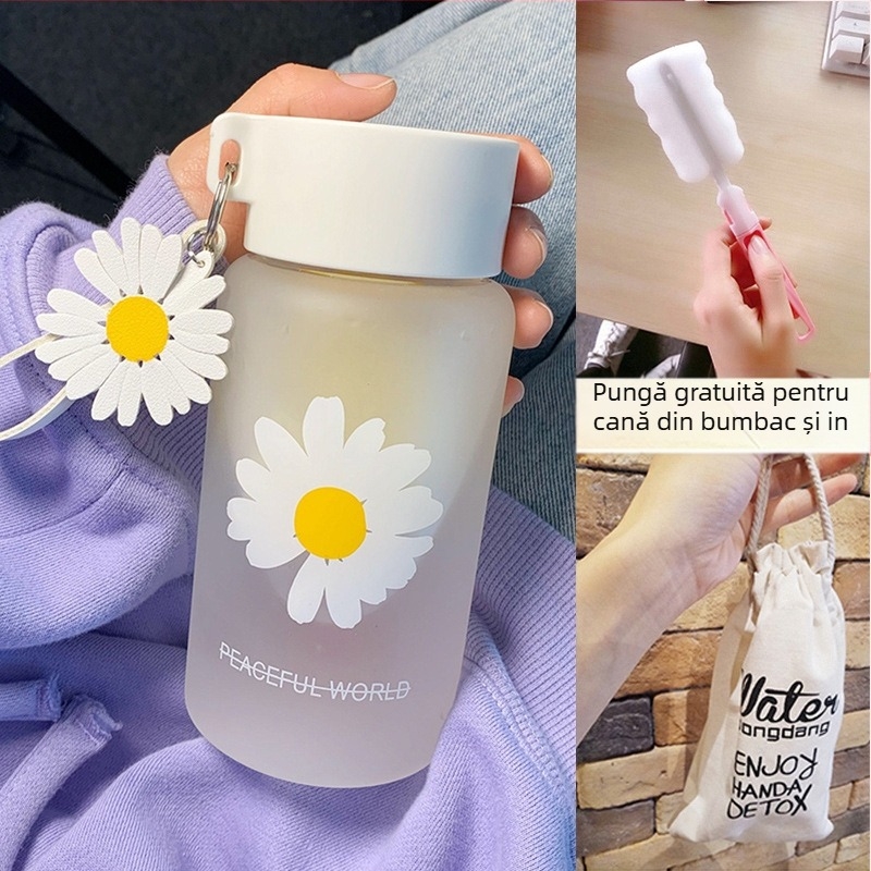 Cana de apă pentru femei, sticlă mată, simplă, proaspătă, drăguță, portabilă, creativă, personalizată la modă, Mori Girl Cup