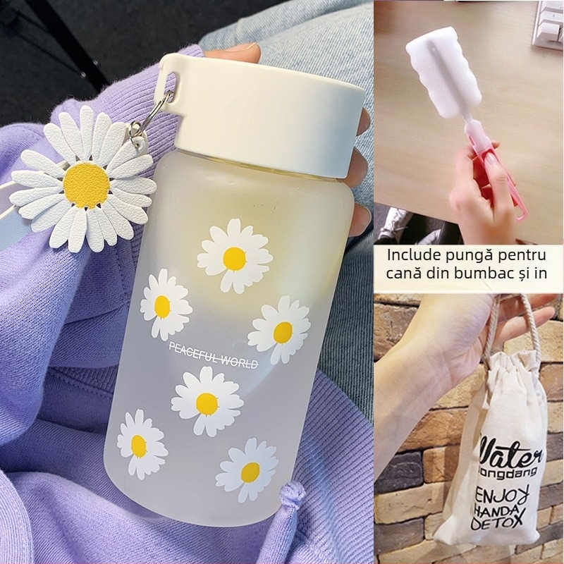 Cana de apă pentru femei, sticlă mată, simplă, proaspătă, drăguță, portabilă, creativă, personalizată la modă, Mori Girl Cup