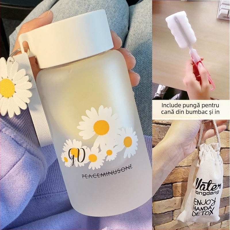Cana de apă pentru femei, sticlă mată, simplă, proaspătă, drăguță, portabilă, creativă, personalizată la modă, Mori Girl Cup