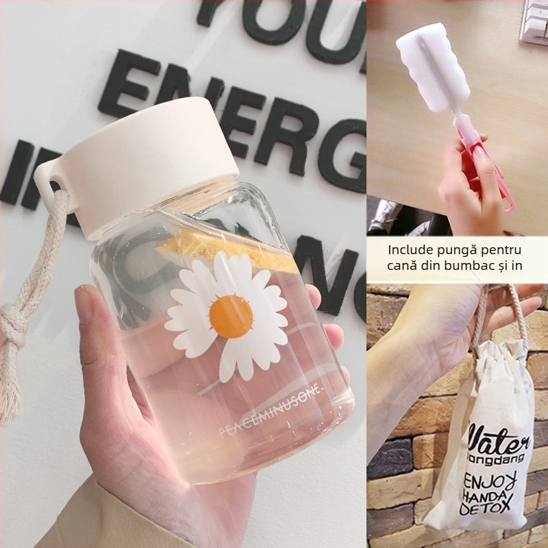 Cana de apă pentru femei, sticlă mată, simplă, proaspătă, drăguță, portabilă, creativă, personalizată la modă, Mori Girl Cup