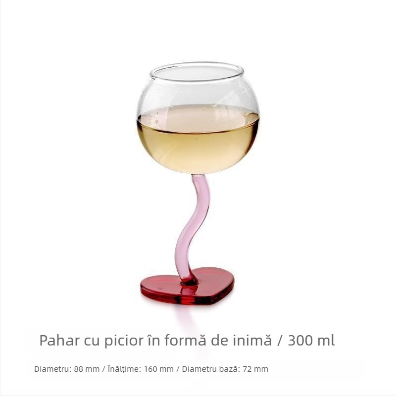 Pahar de sticlă cu tematică romantică creativă, pahar de vin alb atrăgător, pahar de cadou de logodnă cu design
