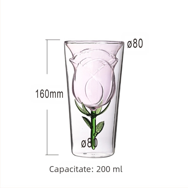 Pahar de sticlă cu tematică romantică creativă, pahar de vin alb atrăgător, pahar de cadou de logodnă cu design