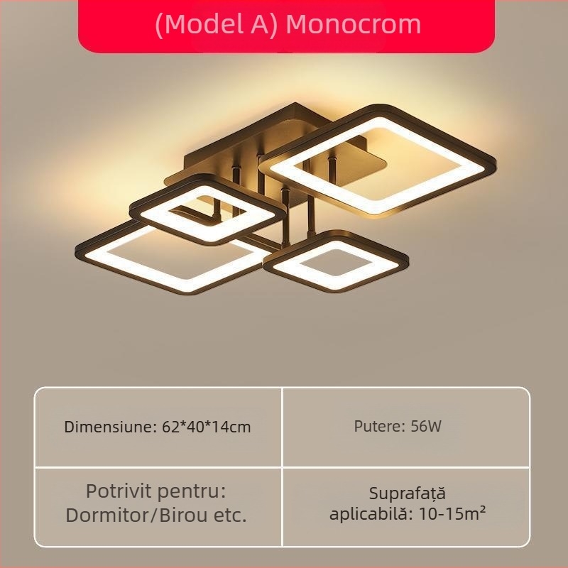 Lampă de tavan cu LED-uri moderne și simple, lampă de living pentru acasă, lampă de dormitor matrimonial, iluminat creativ, pachet personalizat de lampă pentru cameră