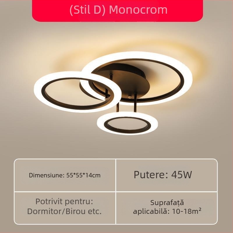 Lampă de tavan cu LED-uri moderne și simple, lampă de living pentru acasă, lampă de dormitor matrimonial, iluminat creativ, pachet personalizat de lampă pentru cameră