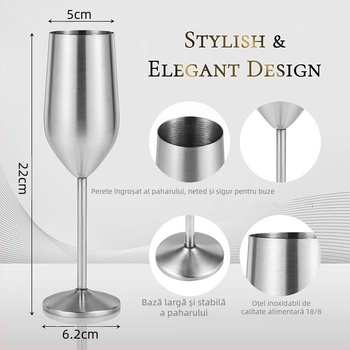 Stil european de lux șampanie cupă din oțel inoxidabil pahar Creative Cocktail cupă Bar lalea cupă vin vintage pahar