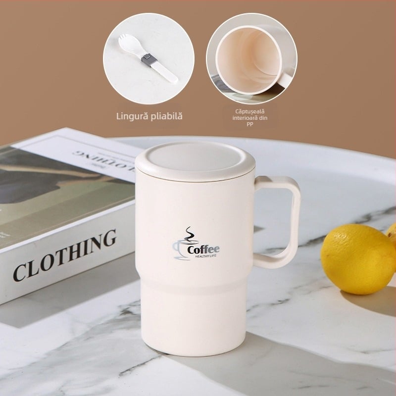 Cană transfrontalieră, vânzare fierbinte, cană cu paie de mare valoare, cană de cafea din oțel inoxidabil, portabilă și practică, cană de separare a apei pentru ceai