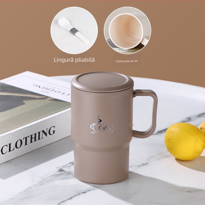 Cană transfrontalieră, vânzare fierbinte, cană cu paie de mare valoare, cană de cafea din oțel inoxidabil, portabilă și practică, cană de separare a apei pentru ceai