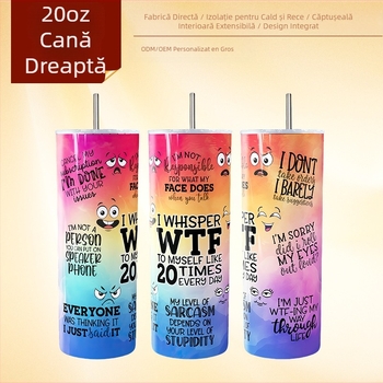 Explozii de comerț exterior, termos personalizat de 20 oz, cană auto, cană dreaptă din oțel inoxidabil 304, imprimare 3D, imprimare 5D