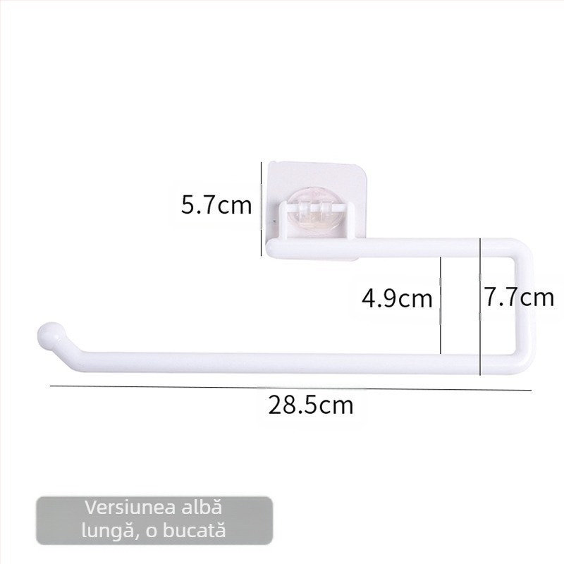 Suport pentru șervețele de bucătărie, fără perforații, pentru dulap, suport pentru role de hârtie, suport pentru depozitare, suport pentru folie de plastic pentru șervețele de bucătărie