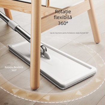 Mop absorbant de uz casnic, lavabil manual, mop plat, uscat și umed, cu dublă utilizare, mop leneș, artefact-curățat, găleată