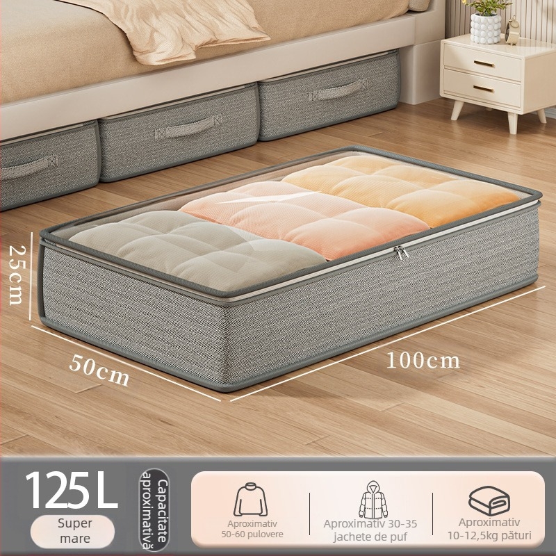 Cutie de depozitare pentru pat, geantă de uz casnic pentru haine, cuvertură din material textil, cutie de depozitare pliabilă transparentă, geantă de depozitare pentru pat