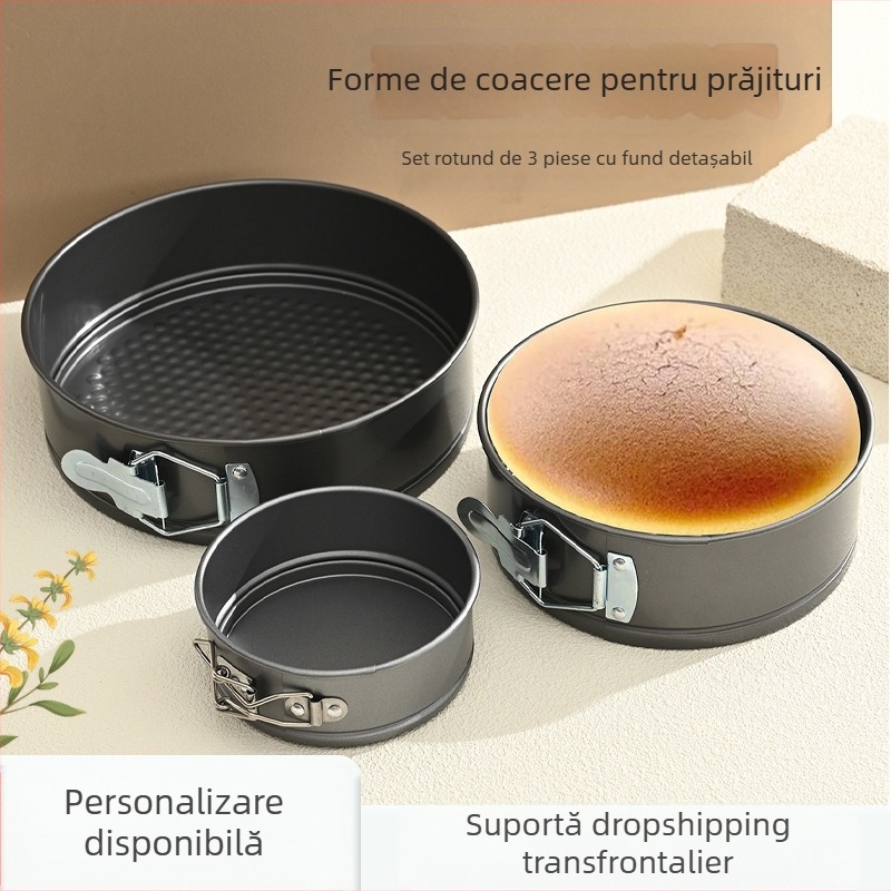 4-7-9 rotund tort mucegai cu blocare cataramă Live Bottom copt tavă din oțel carbon copt mucegai tort tavă de copt