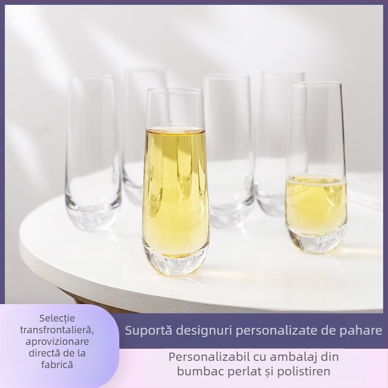 Pahar de șampanie fără mâner, vânzare fierbinte Amazon, pahar de vin spumant subțire, valoare ridicată a culorii, pahar de vin spumant, pahar de cocktail pentru bar