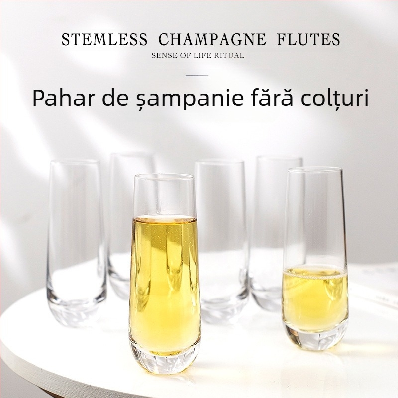 Pahar de șampanie fără mâner, vânzare fierbinte Amazon, pahar de vin spumant subțire, valoare ridicată a culorii, pahar de vin spumant, pahar de cocktail pentru bar