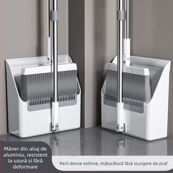 Mătură făraș costum combinație uz casnic măturare antiaderentă păr mătură pliabilă mare din aliaj de aluminiu lopată de gunoi