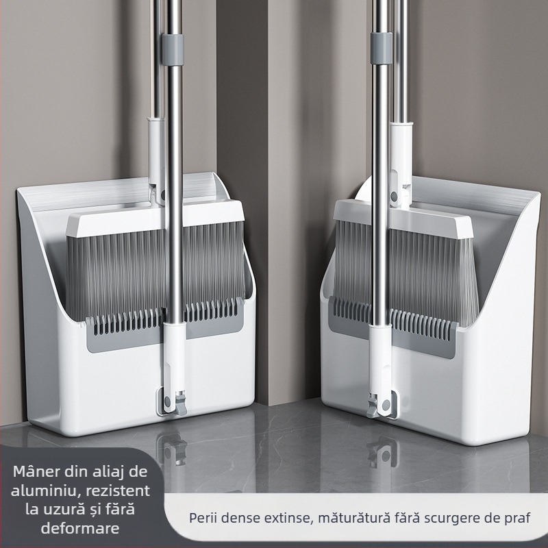 Mătură făraș costum combinație uz casnic măturare antiaderentă păr mătură pliabilă mare din aliaj de aluminiu lopată de gunoi