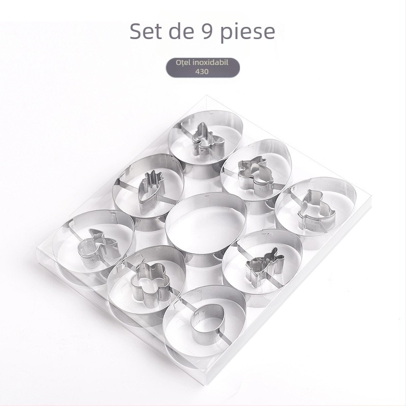 Set de 9 piese Amazon pentru glazură de iepurași de Paște, forme de biscuiți, desene animate drăguțe, forme de copt pentru biscuiți
