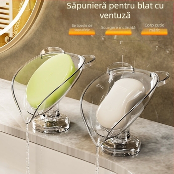 Blat de scurgere Non-Punch săpun cutie de uz casnic lumină lux ventuză săpun cutie baie săpun rack baie depozitare rack