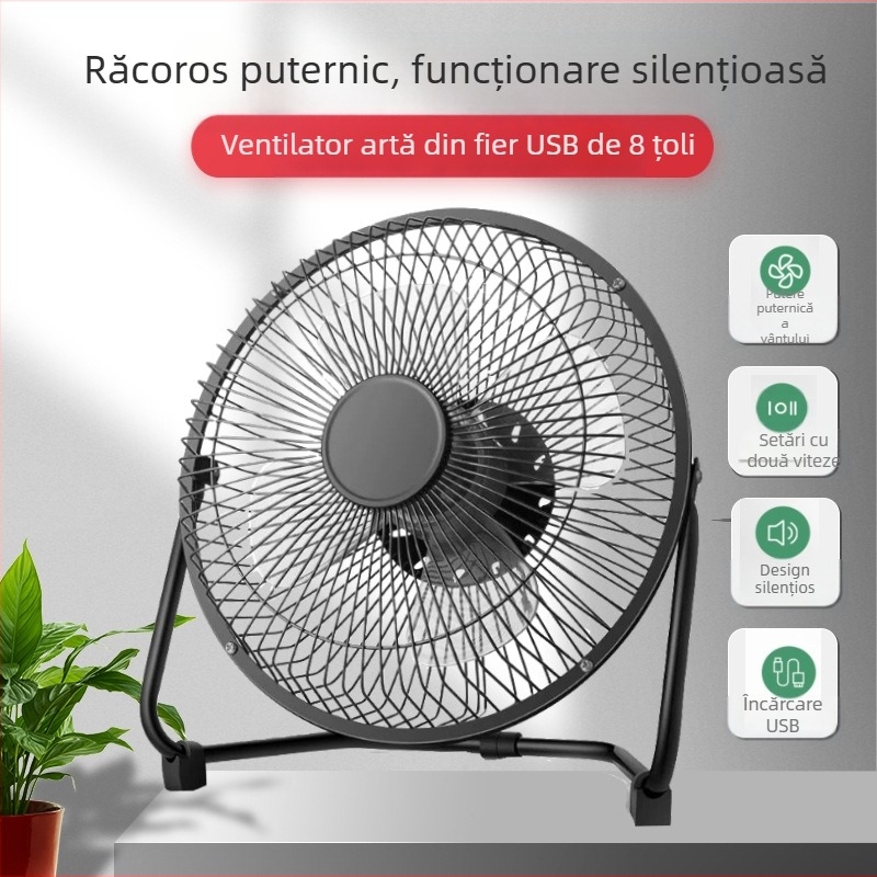 8 inch USB mic ventilator Iron Art mic ventilator electric Desktop dormitor birou acasă mini ventilator de masă motor fără perii