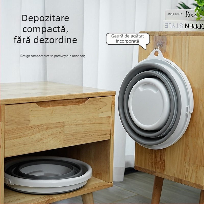 Găleată pliabilă, Găleată pliabilă pentru exterior, Găleată de pescuit, Găleată telescopică portabilă pentru depozitarea mașinii, Găleată pentru spălătorie auto, Găleată pentru spălat stilouri artistice