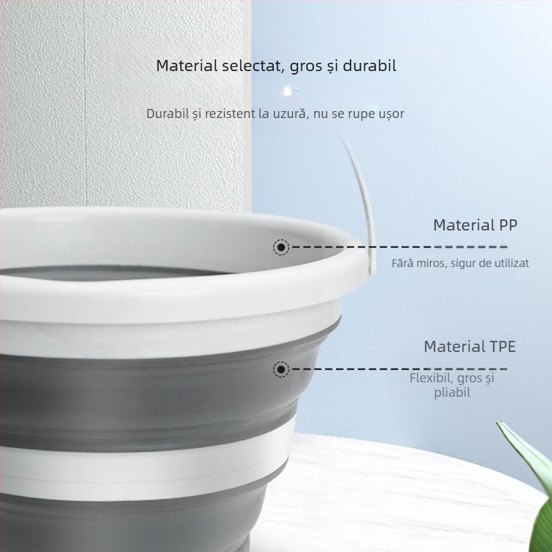 Găleată pliabilă, Găleată pliabilă pentru exterior, Găleată de pescuit, Găleată telescopică portabilă pentru depozitarea mașinii, Găleată pentru spălătorie auto, Găleată pentru spălat stilouri artistice