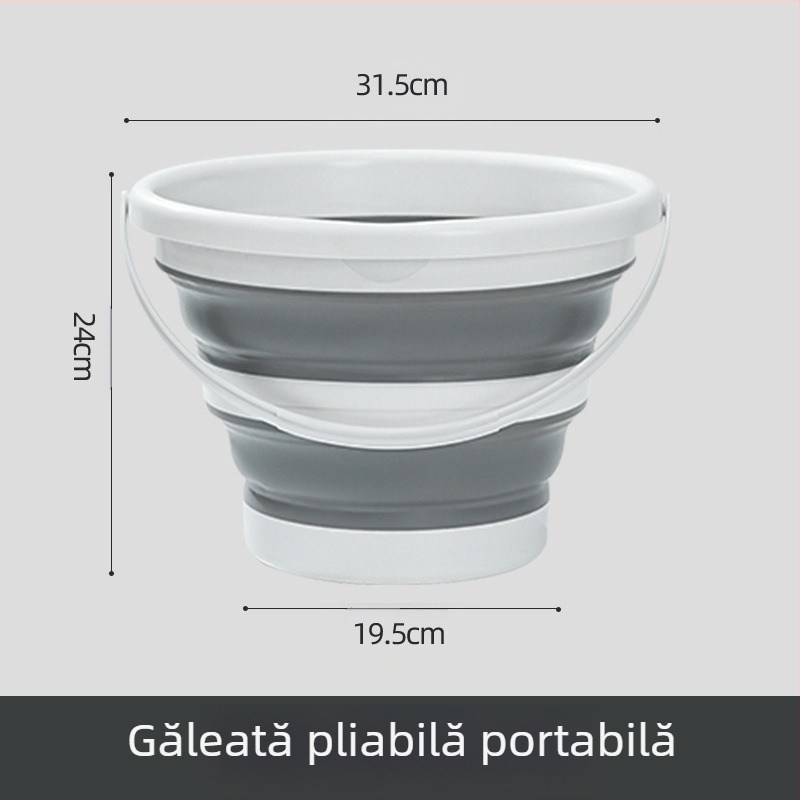 Găleată pliabilă, Găleată pliabilă pentru exterior, Găleată de pescuit, Găleată telescopică portabilă pentru depozitarea mașinii, Găleată pentru spălătorie auto, Găleată pentru spălat stilouri artistice