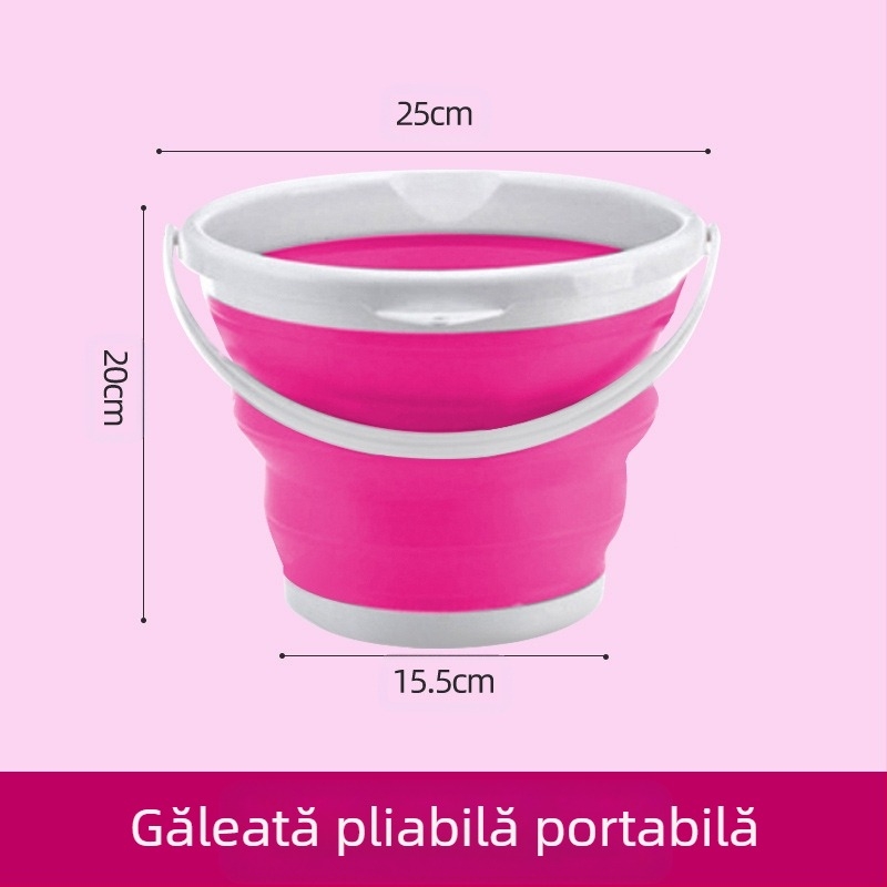 Găleată pliabilă, Găleată pliabilă pentru exterior, Găleată de pescuit, Găleată telescopică portabilă pentru depozitarea mașinii, Găleată pentru spălătorie auto, Găleată pentru spălat stilouri artistice