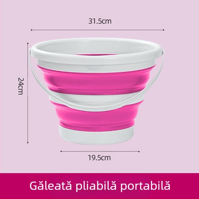 Găleată pliabilă, Găleată pliabilă pentru exterior, Găleată de pescuit, Găleată telescopică portabilă pentru depozitarea mașinii, Găleată pentru spălătorie auto, Găleată pentru spălat stilouri artistice