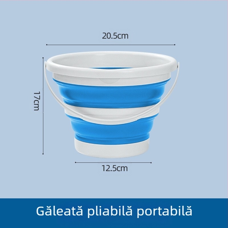 Găleată pliabilă, Găleată pliabilă pentru exterior, Găleată de pescuit, Găleată telescopică portabilă pentru depozitarea mașinii, Găleată pentru spălătorie auto, Găleată pentru spălat stilouri artistice