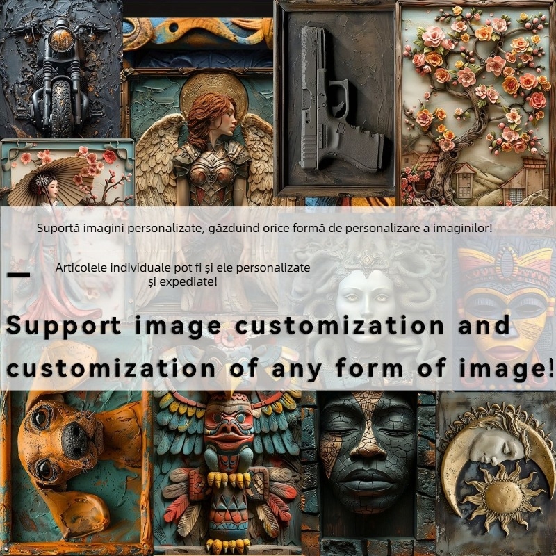 Explozii transfrontaliere, poster metalic dreptunghiular, decorare, meșteșuguri, imprimare, pictură, stație independentă TEMU, cu o generație de păr