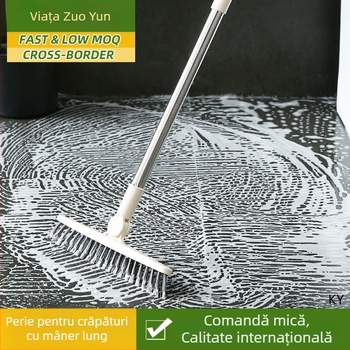 Perie rotativă pentru podea cu peri triunghiulari, perie pentru podea cu mâner lung, perie de decontaminare fără goluri pentru goluri, perie de curățare cu peri duri