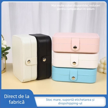Cutie de bijuterii portabilă, capacitate mare, inel multifuncțional în stil european, colier, inel pentru cercei, cutie de depozitare pentru călătorii pentru femei