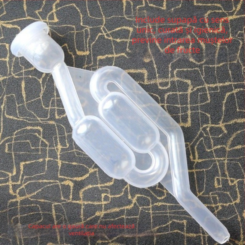 Supapă unidirecțională etanșată cu trei piese pentru evacuare, fermentație secundară, vin de casă, bere pentru fermentație secundară