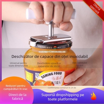 Deschizător de conserve de tip împingere, deschizător de capac din oțel inoxidabil, economisire a forței de muncă, deschizător de coajă, deschizător de sticle de bere cu presă automată, deschizător de conserve, deschizător de capac cu presă, deschizător de