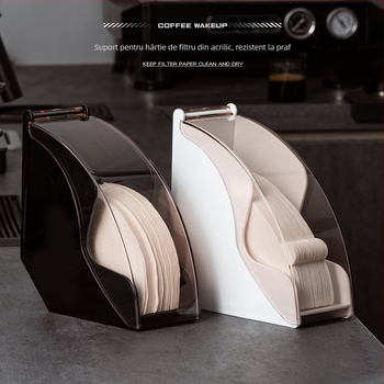 Cutie de hârtie pentru filtru de cafea spălată manual, acrilică, rezistentă la praf, cutie de depozitare, suport pentru hârtie pentru filtru de urechi agățat, v60, în formă de evantai, universală, transport gratuit