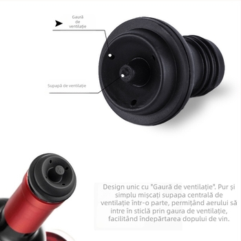 Dop de vin transfrontalier cu vid, pompă de aer din oțel inoxidabil, o pompă, două dopuri, dop de conservare în vid, dop de vin din silicon