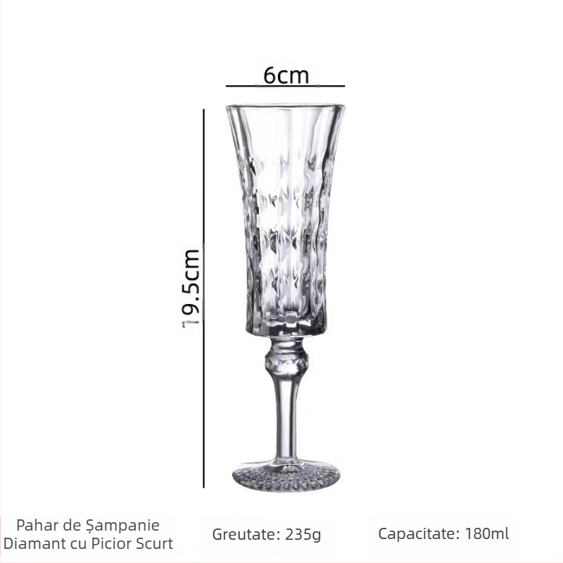 Pahar de vin vintage în relief, pahar de șampanie fără plumb de înaltă calitate, pahar de vin cu diamant, pahar de vin sculptat