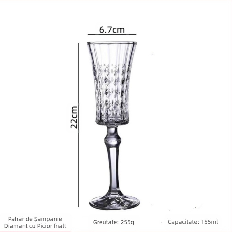 Pahar de vin vintage în relief, pahar de șampanie fără plumb de înaltă calitate, pahar de vin cu diamant, pahar de vin sculptat