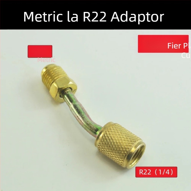 Supapă de siguranță pentru umplerea cu fluor pentru aer condiționat, adaptor metric în inch, supapă de umplere cu agent frigorific, cot de agent frigorific din alamă, R410 R22