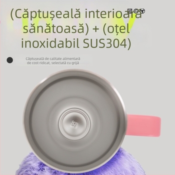 Cană portabilă cu mâner cald și rece izolată, Sanrio Creative Cartoon, capacitate mare, în aer liber, portabilă, montată în mașină, pentru copii