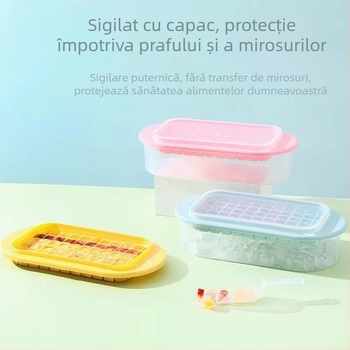 Kawashima House Ice Cube Mold Silicon Cub de gheață de mare capacitate Ice Cube de uz casnic Ice Box cu capac Frigider Ice Cube Frozen Artefact