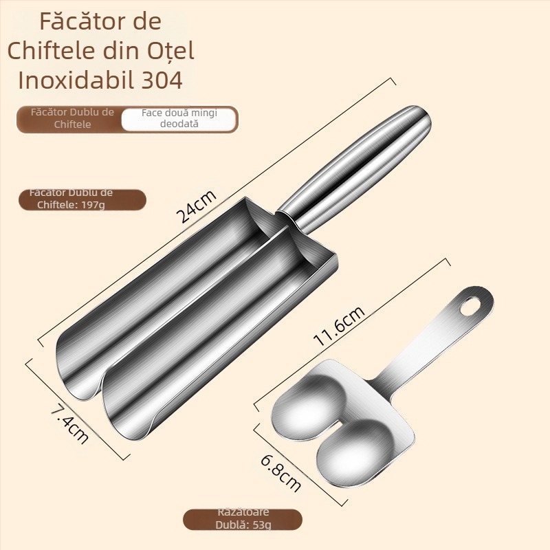 Fabrica de fabrică creativă 304 din oțel inoxidabil pentru gătit chiftele, lingură pentru creveți, oală fierbinte, magazin Sanlian Kitchen