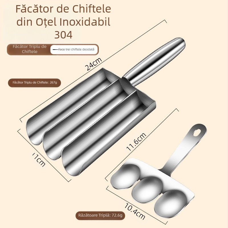 Fabrica de fabrică creativă 304 din oțel inoxidabil pentru gătit chiftele, lingură pentru creveți, oală fierbinte, magazin Sanlian Kitchen