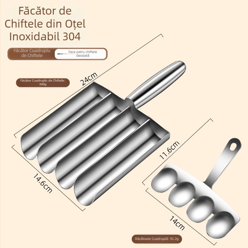Fabrica de fabrică creativă 304 din oțel inoxidabil pentru gătit chiftele, lingură pentru creveți, oală fierbinte, magazin Sanlian Kitchen