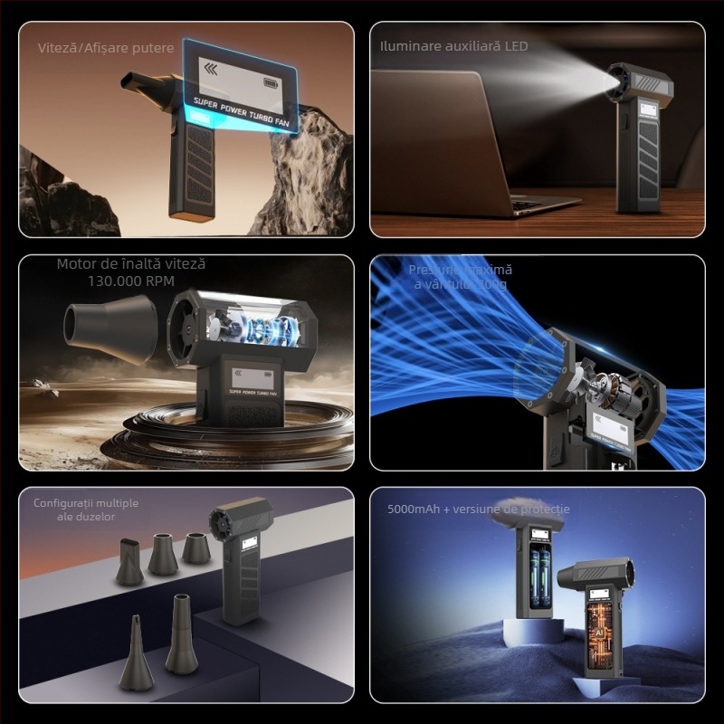 2025, ventilator transfrontalier pentru violență, micro-turbo, ventilator supraalimentat de mare viteză, uscător de păr cu colector de praf, tip uragan